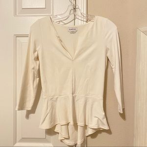 White peplum top
